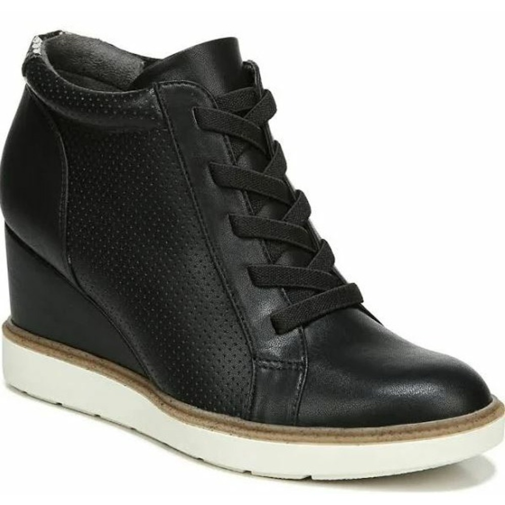 Dr Scholl's women shoes Jones Wedge Laceup ankle bootie 900895 11M black $99